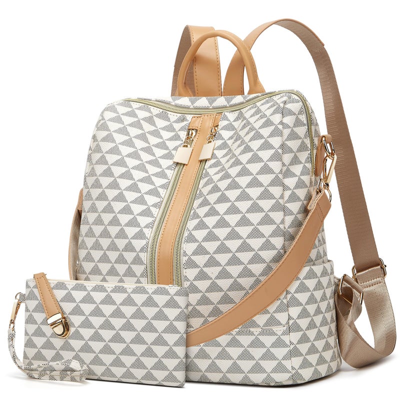 Makes Backpack Purse for Women PU Leather Travel Satchel Handbag Convertible Design Bag with Purse 2 Piece - Image 1